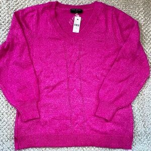 Lane Bryant Pink Sweater Sz 10/12 side slit New with Tags